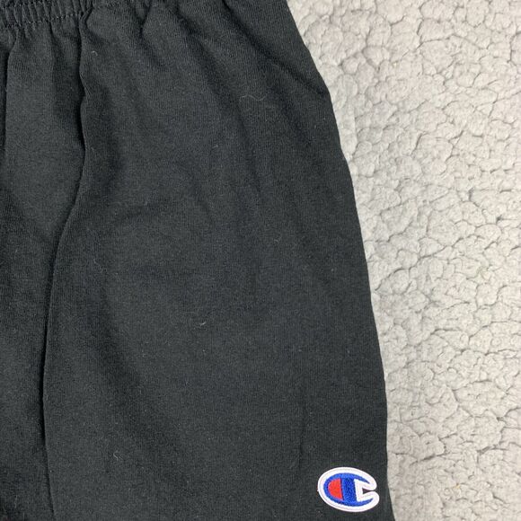 Champion Sweatpants Men's S Open Leg Drawstring Embroidered Logo Pocket Black - Picture 6 of 11